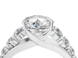 Silver Heart Brilliant Diamond Pavé Band with Six-Prong Setting_7