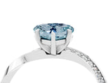 Silver Heart Cut Aquamarine Engagement Ring with Side Stone Accents and Four-Prong Setting_16