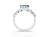 Silver Heart Cut Aquamarine Scattered Round Accent Ring with Prong Setting_33
