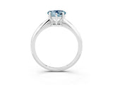 Silver Heart Cut Aquamarine Solitaire Engagement Ring with Classic Band and Four-Prong Setting_15
