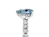 Silver Heart Cut Aquamarine Solitaire Ring with Round  Pavé Band and Four-Prong Setting_29