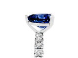 Silver Heart Cut Blue Sapphire Pavé Solitaire Ring with Round Band and Prong Setting_47