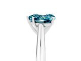Silver Heart Cut Blue Topaz Solitaire Engagement Ring with Cathedral Setting and Four-Prong Mount_5