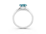Silver Heart Cut Blue Topaz Solitaire Engagement Ring with Classic Band and Four-Prong Setting_15
