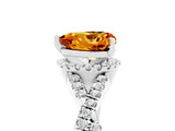 Silver Heart Cut Citrine  Halo Twist Band Solitaire Prong Setting Ring_17