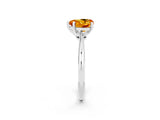 Silver Heart Cut Citrine Solitaire Engagement Ring with Classic Band and Four-Prong Setting_20