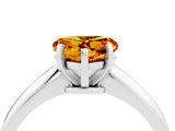 Silver Heart Cut Citrine Solitaire Engagement Ring with Classic Band and Four-Prong Setting_22
