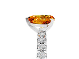 Silver Heart Cut Citrine Solitaire Pavé Engagement Ring with Round Band and Prong Setting_107