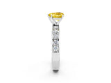 Silver Heart Cut Cut Channel Set Diamond Engagement Ring with Four-Prong Setting_8