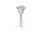 Silver Heart Cut Cut Diamond Halo Engagement Ring with Open Split Pavé Band_15