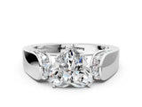 Silver Heart Cut Diamond Channel Set Solitaire Ring with Four-Prong Setting_22