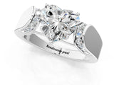 Silver Heart Cut Diamond Channel Set Solitaire Ring with Four-Prong Setting_23