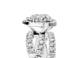 Silver Heart Cut Diamond Halo Ring with Round Split Shank and Prong Setting_5