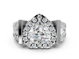 Silver Heart Cut Diamond Halo Split Shank Prong Set Ring_31