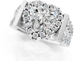 Silver Heart Cut Diamond Halo Split Shank Prong Set Ring_32