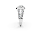 Silver Heart Cut Diamond Halo Split Shank Prong Set Ring_33