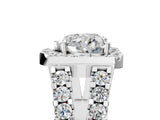Silver Heart Cut Diamond Halo Split Shank Prong Set Ring_36