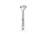 Silver Heart Cut Diamond Pavé Solitaire Ring with Round Band and Prong Setting_18