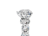 Silver Heart Cut Diamond Side Stone Engagement Ring with Four-Prong Setting_5