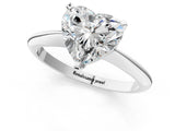 Silver Heart Cut Diamond Solitaire Engagement Ring with Classic Band and Four-Prong Setting_19