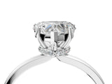 Silver Heart Cut Diamond Solitaire Ring with Classic Band and Four-Prong Setting_11