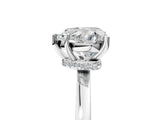 Silver Heart Cut Diamond Solitaire Ring with Classic Band and Four-Prong Setting_12