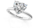 Silver Heart Cut Diamond Solitaire Ring with Classic Band and Four-Prong Setting_8
