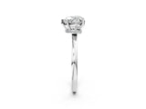 Silver Heart Cut Diamond Solitaire Ring with Classic Band and Four-Prong Setting_9