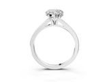 Silver Heart Cut Diamond Solitaire Ring with Pavé Band and Prong Setting_31