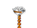 Silver Heart Cut Diamond Solitaire Ring with Round with Citrine side stone Pavé Band and Four-Prong Setting_17