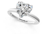 Silver Heart Cut Diamond Solitaire Ring with Thin Band and Prong Setting_21