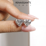 10K White Gold 0.51 Carat E-F VVS-VS Heart Diamond Stud Earrings