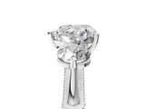 Silver Heart Cut Diamond Three-Stone Ring with Prong Setting and Pavé Band_72
