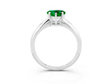Silver Heart Cut Emerald Solitaire Engagement Ring with Classic Band and Four-Prong Setting_39