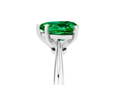 Silver Heart Cut Emerald Solitaire Engagement Ring with Classic Band and Four-Prong Setting_41