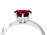 Silver Heart Cut Garnet Engagement Ring with Side Stone Accents and Four-Prong Setting_16