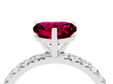 Silver Heart Cut Garnet Pavé Solitaire Ring with Round Band and Prong Setting_46