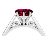 Silver Heart Cut Garnet Solitaire Engagement Ring with Cathedral Setting and Four-Prong Mount_16