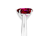 Silver Heart Cut Garnet Solitaire Engagement Ring with Cathedral Setting and Four-Prong Mount_23