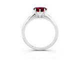 Silver Heart Cut Garnet Solitaire Engagement Ring with Classic Band and Four-Prong Setting_15