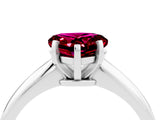 Silver Heart Cut Garnet Solitaire Engagement Ring with Classic Band and Four-Prong Setting_16