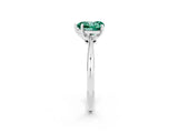 Silver Heart Cut Green Sapphire Solitaire Engagement Ring with Classic Band and Four-Prong Setting_14