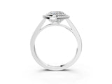 Silver Heart Cut Halo Bezel Diamond Pave Band Ring_16