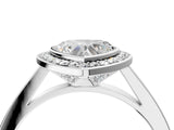 Silver Heart Cut Halo Bezel Diamond Pave Band Ring_17