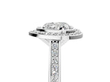 Silver Heart Cut Halo Bezel Diamond Pave Band Ring_18
