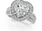 Silver Heart Cut Halo Diamond Engagement Ring with Pave Split Shank and Four-Prong Setting_20