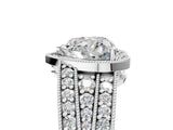 Silver Heart Cut Halo Diamond Split Shank Ring with Prong Setting_24