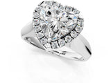 Silver Heart Cut Halo Solitaire Engagement Ring with Square Band and Four-Prong Setting_25