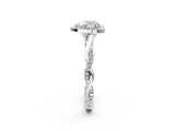 Silver Heart Cut Halo Twist Band with Four-Prong Setting_9