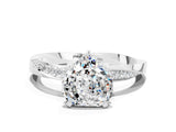 Silver Heart Cut Moissanite Engagement Ring with Side Stone Accents and Four-Prong Setting_12